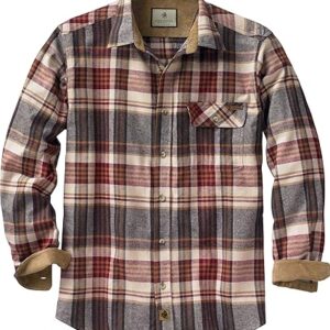 Men's Flannel Shirt Long Sleeve Button Down 100% Cotton